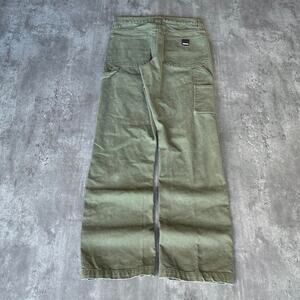 Vintage Y2K Carhartt Style Faded Green Baggy Carpenter Pants